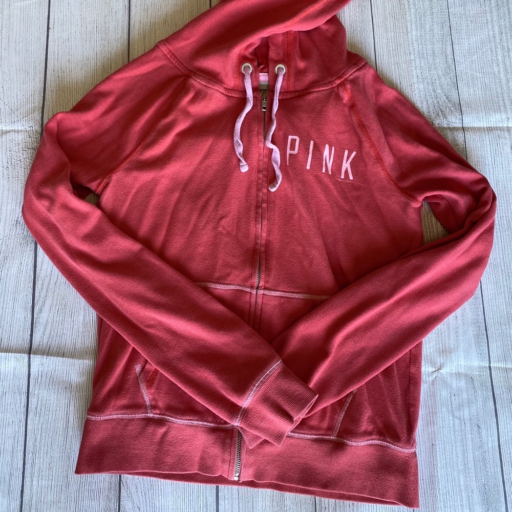 VS PINK Hoodie Jacket Coral Size Small